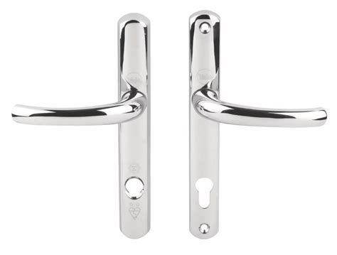 Yale Platinum Security Lock Door Handles Pair Polished Chrome Screwfix