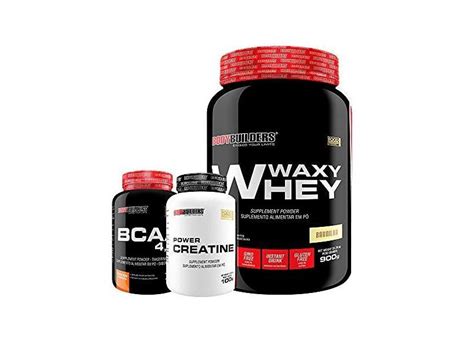 Kit Waxy Whey 900g BCAA 4 5 100g Power Creatina 100g Bodybuilders