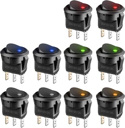 BUYGOO 10 Pz Pulsante Interruttore 12V LED Pulsante On Off Interruttore