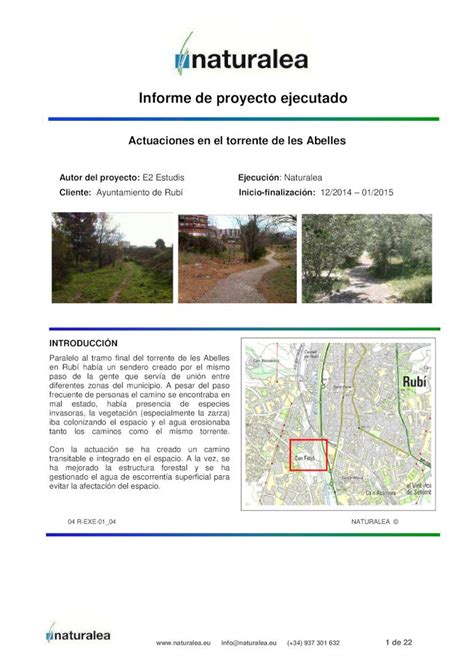 PDF Informe De Proyecto Ejecutado Naturalea 1 1 Desbroce Poda