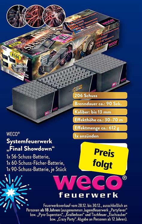 Weco Systemfeuerwerk Final Showdown Angebot Bei Aldi S D Prospekte De