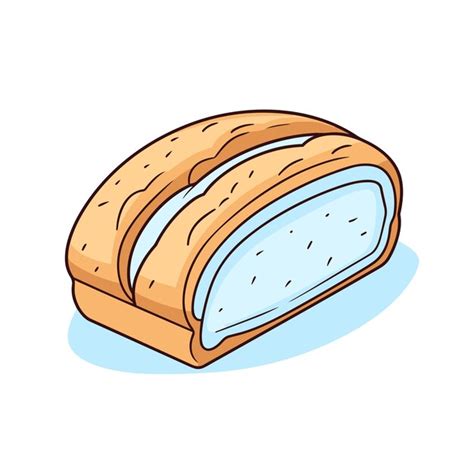 Vector Of Toasted Bread With A Slice Cut Out Flat Icon Vector