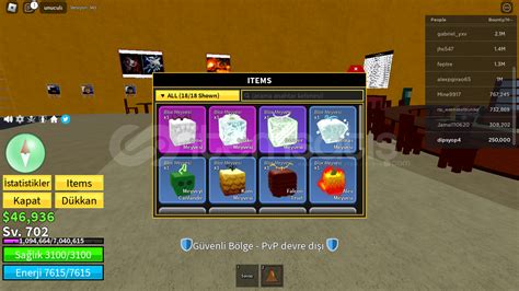 Blox Fruit 3 Hesap 700 Level 1642786 İtemsatış