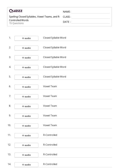 R Controlled Vowels Worksheets For Th Grade On Quizizz Free