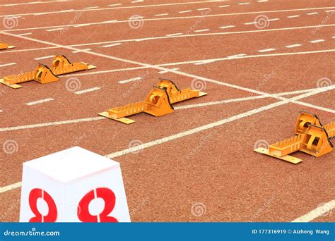 Starting blocks stock image. Image of fast, sprinting - 177316919