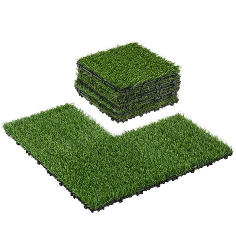 Artificial Lawn Tiles Interlocking Floor Tiles Synthetic Turf Grass