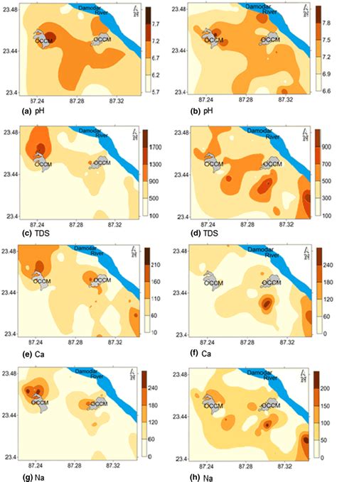 Spatial Distribution Of Ph Tds Ca And Na In Post Monsoon A C E