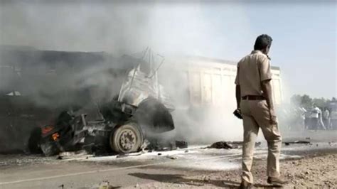 Rajasthan Traumatic Accident In Barmer Horrific Collision Between Bus And Truck 5 Killed