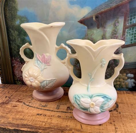 Pair Of Vintage Hull Pottery Vases Magnolia Vase Wildflower Vase