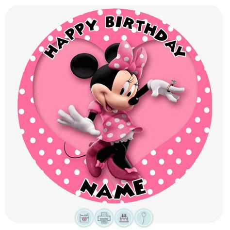 Minnie Mouse Pink Polka Dots Edible Cake Topper Edible Cake Toppers