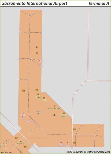 Sacramento Airport Terminal A Map Ontheworldmap