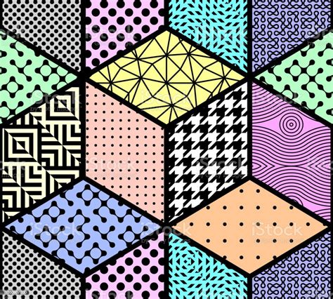 Geometric Abstract Vector Pattern Seamless Cubes Background Stock