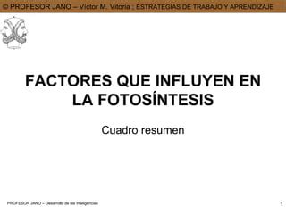 Factores Que Influyen En La Fotos Ntesis Ppt