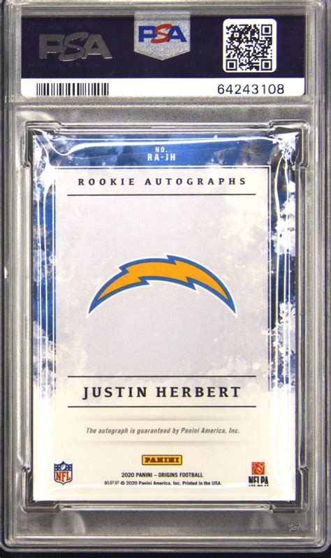 Panini Origins Rookie Autographs Red Ra Jh Justin Herbert