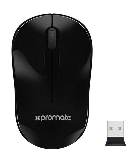 Promate Clix 1 24ghz Wireless Mouse With Nano Usb Receiver Black