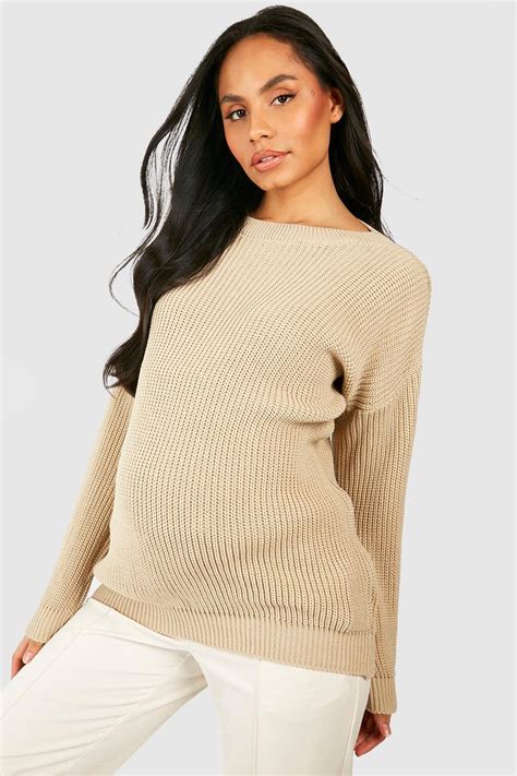 Womens Maternity Crew Neck Jumper Boohoo Uk