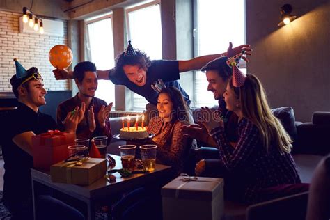 Friends Birthday Party Stock Image Image Of Group Lifestyle 89598337