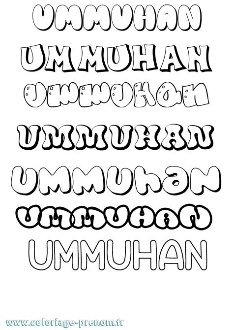 Coloriage Du Prénom Ummuhan à Imprimer Ou Télécharger Facilement