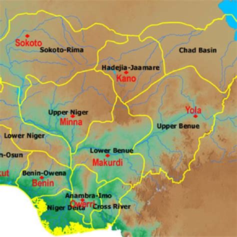 Map Of Nigeria Showing The 12 River Basin Areas Including Those Of Download Scientific Diagram