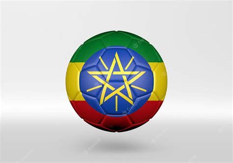 Premium Photo 3d Soccer Ball With The Flag Of Ethiopia On Grey Background