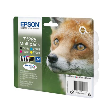 Epson T1285 Ink Cartridge DURABrite Ultra Fox Multipack CMYK C13T12854012