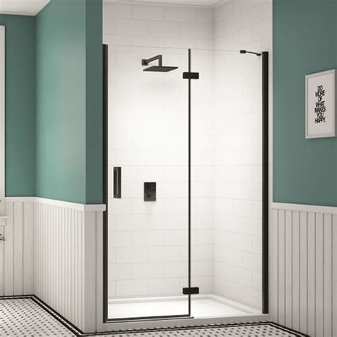 Merlyn Black Hinged Door And Inline Panel Sanctuary Bathrooms