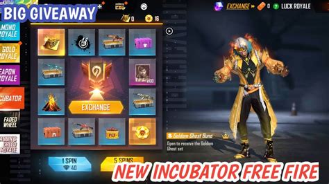 NEW INCUBATOR FREE FIRE GOLDDOME GHOST INCUBATOR BUNDLE FREE FIRE NEW