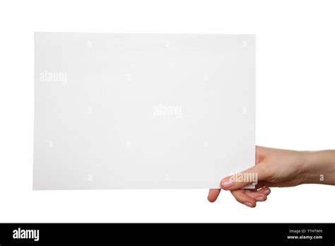 Woman Holding Piece Paper Cut Out Stock Images Pictures Alamy