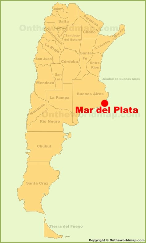 Mar del Plata location on the Argentina map - Ontheworldmap.com