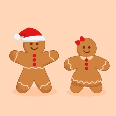 Un Conjunto De Hombres De Pan De Jengibre Icono De Navidad Vector