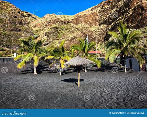 Black Desert Beach of the Canary Islands. La Palma Stock Photo - Image ...