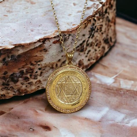 Gold Plated Seal Of Solomon Necklace Solomon Seal And Quran Verse