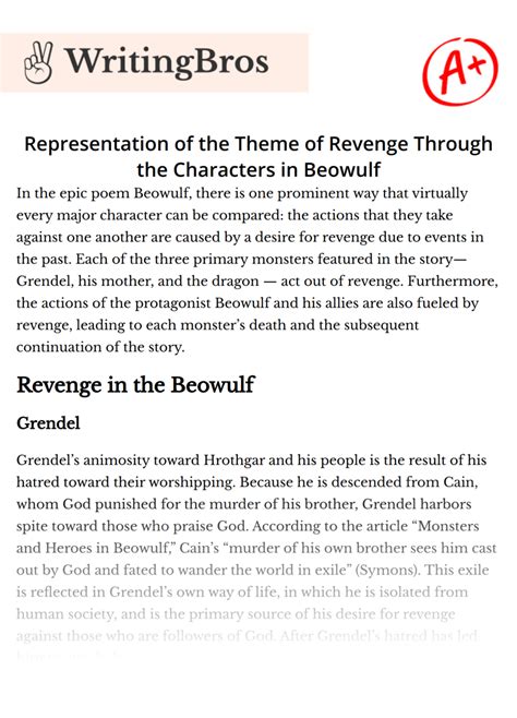 Representation Of The Theme Of Revenge Through The Characters In