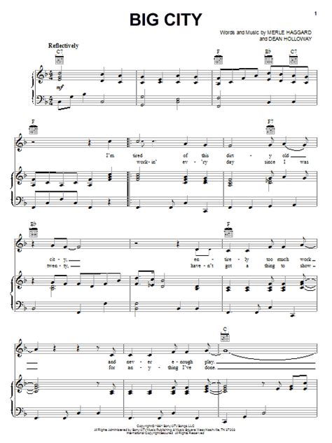 Merle Haggard Big City Sheet Music