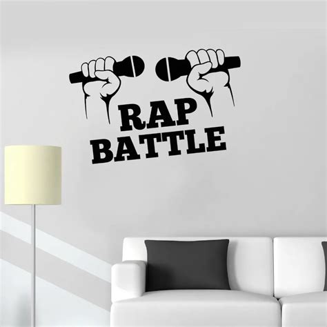 Vinyl Decal Rap Hip Hop Music Battle Microphone Wall Stickers Mural In