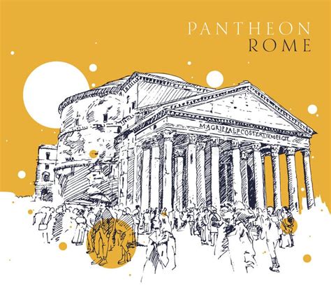 Desenho Ilustrativo Do Panteão Roma Ilustração do Vetor Ilustração