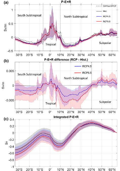 A Meridional Distribution Of Zonally Integrated Net Surface Freshwater