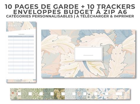 Pages De Garde Enveloppes Budget Zip Classeur A Tiquettes Etsy Hong