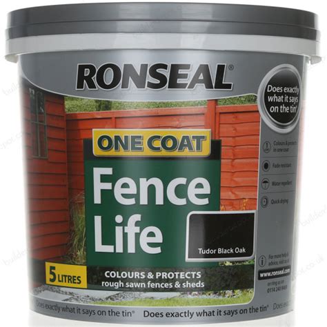 Ronseal Tudor Black Oak One Coat Fence Life Gw Leaders