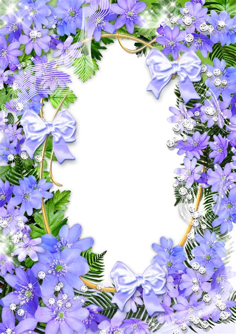 Blue Flower Frame Png Idalias Salon