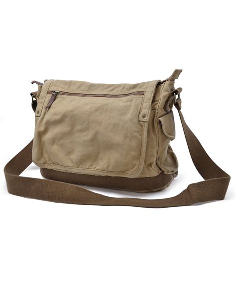 Vintage Canvas Messenger Bag Classic Cross Body Shoulder Bag Khaki Cs11ep1z0yx