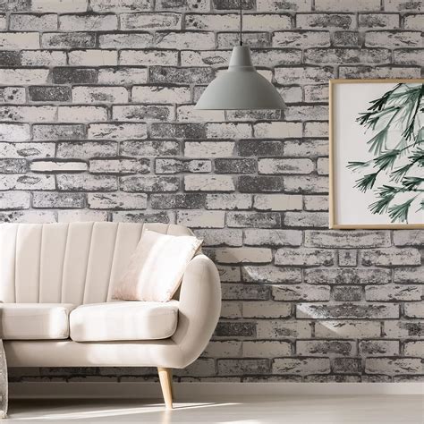 Assaly White Grey 3D Brick Wallpaper Peel And Stick Self India Ubuy