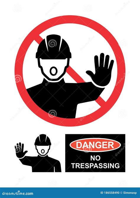 No Trespassing Vector Sign Stock Vector Illustration Of Stop 186558490