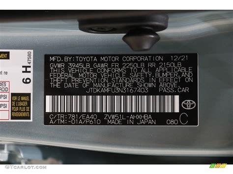 2022 Toyota Prius XLE Color Code Photos GTCarLot