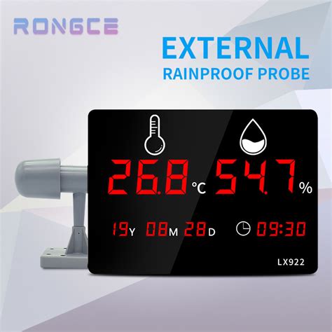 Rongce Lx Wall Mounted And Bracket Type Digital Hygrometer Led Large