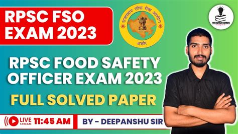 RPSC Food Safety Officer Exam Full Solved Paper 2023 RPSC FSO Answer