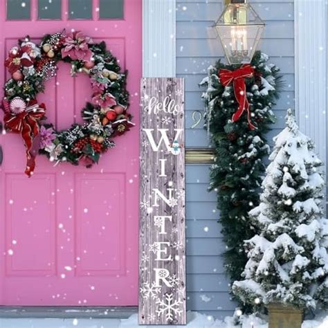 Amazon Hello Winter Welcome Sign For Front Porch Standing Wooden