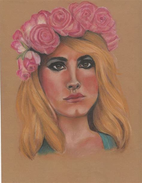 Lana Del Rey Pastel Portrait On Paper Pastel Drawing By