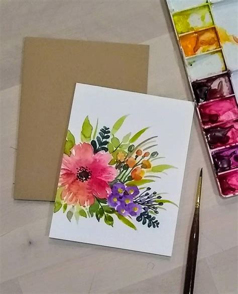 Set Of Original Hand Painted Watercolor Color Flower Bunch Etsy Artofit