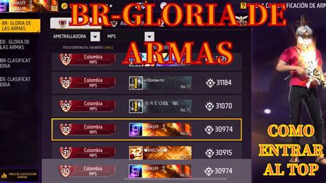 De esta Manera podrás entrar al TOP de Gloria de Armas Free Fire SCAR